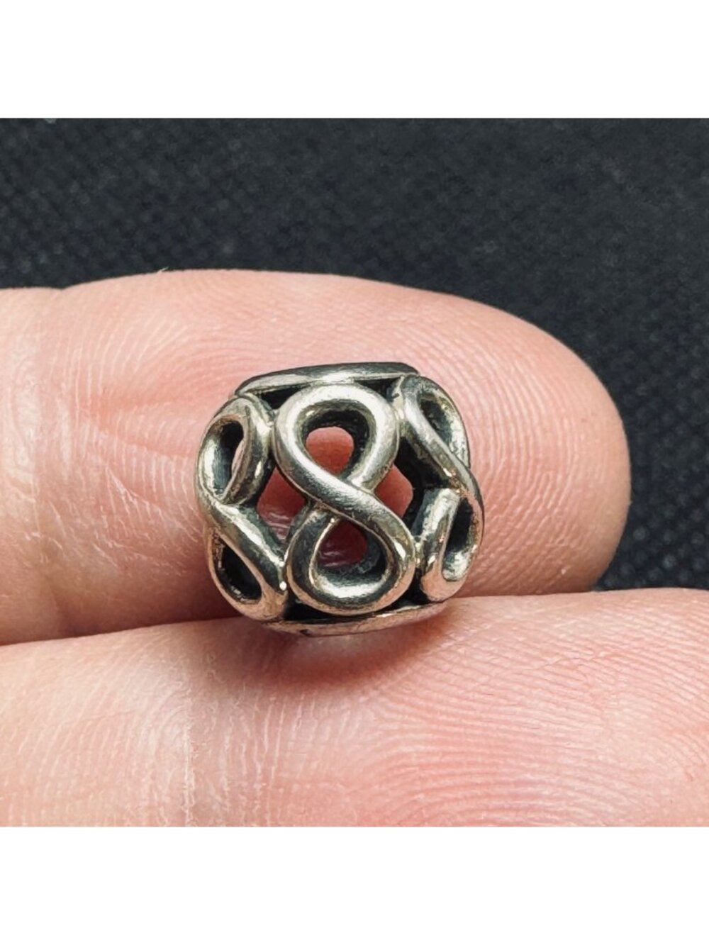 Pandora ALE Figure 8 Infinity Slide Charm Sterling Silver 925 Size 0.25'' Length